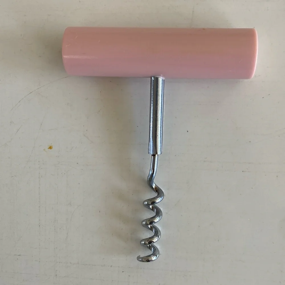 Retro Pink Corkscrew Pop - Fizz - Clink - Gold Text